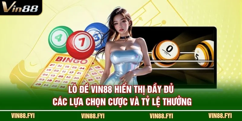 Lô đề VIN88 hiển thị đầy đủ các lựa chọn cược và tỷ lệ thưởng